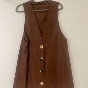 Zara Brown Leather Dress (M)